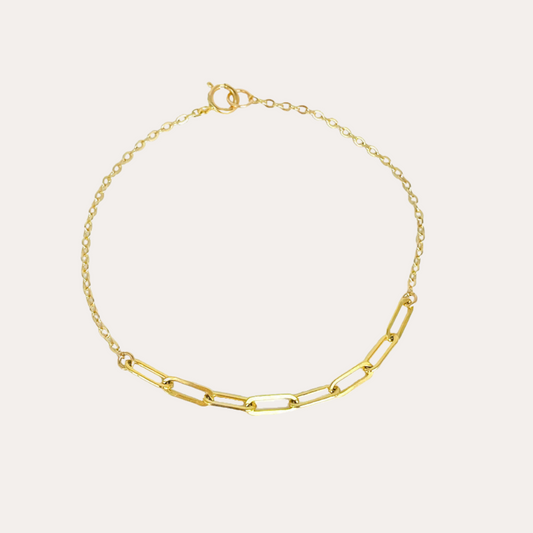 Enola | 14K Gold filled Paperclip Cable Chain Bracelet