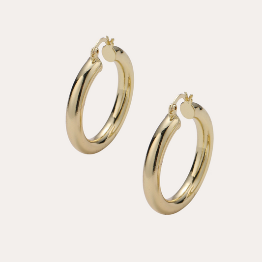 Gina | 14K Gold Vermeil 30 mm Hoop Earrings