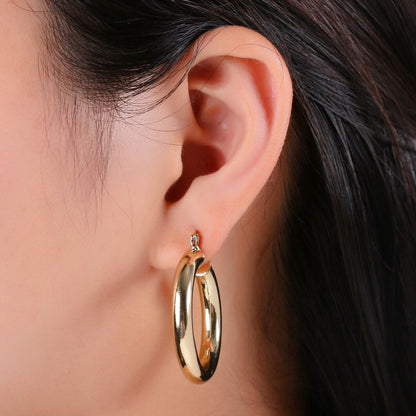 Gina | 14K Gold Vermeil 30 mm Hoop Earrings
