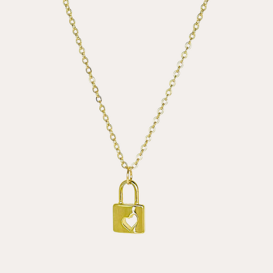 Harper | 14K Gold filled Heart PadLock Necklace