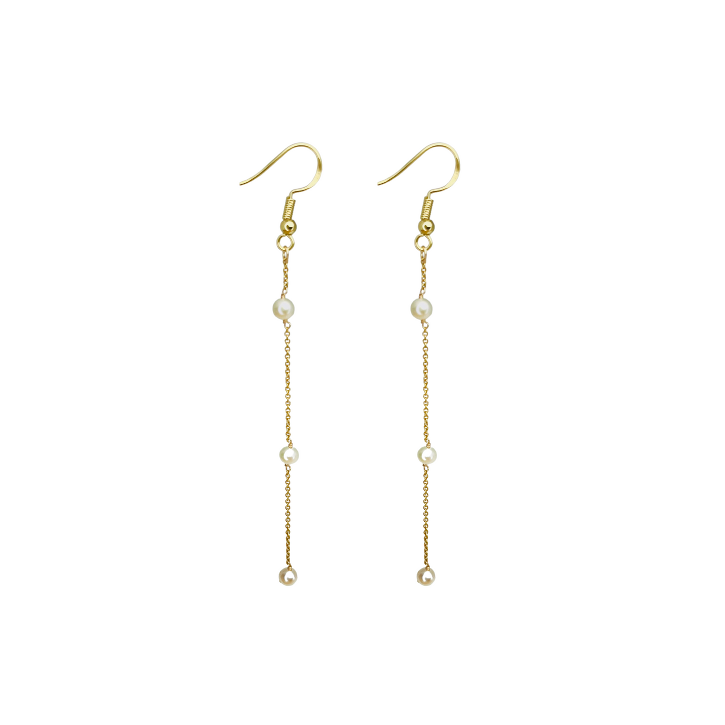Kelsey | 14K Gold filled Pearl Chain Earrings