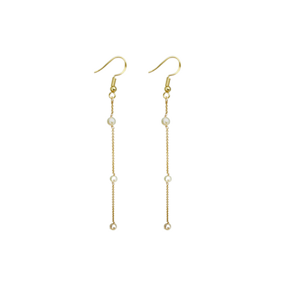 Kelsey | 14K Gold filled Pearl Chain Earrings