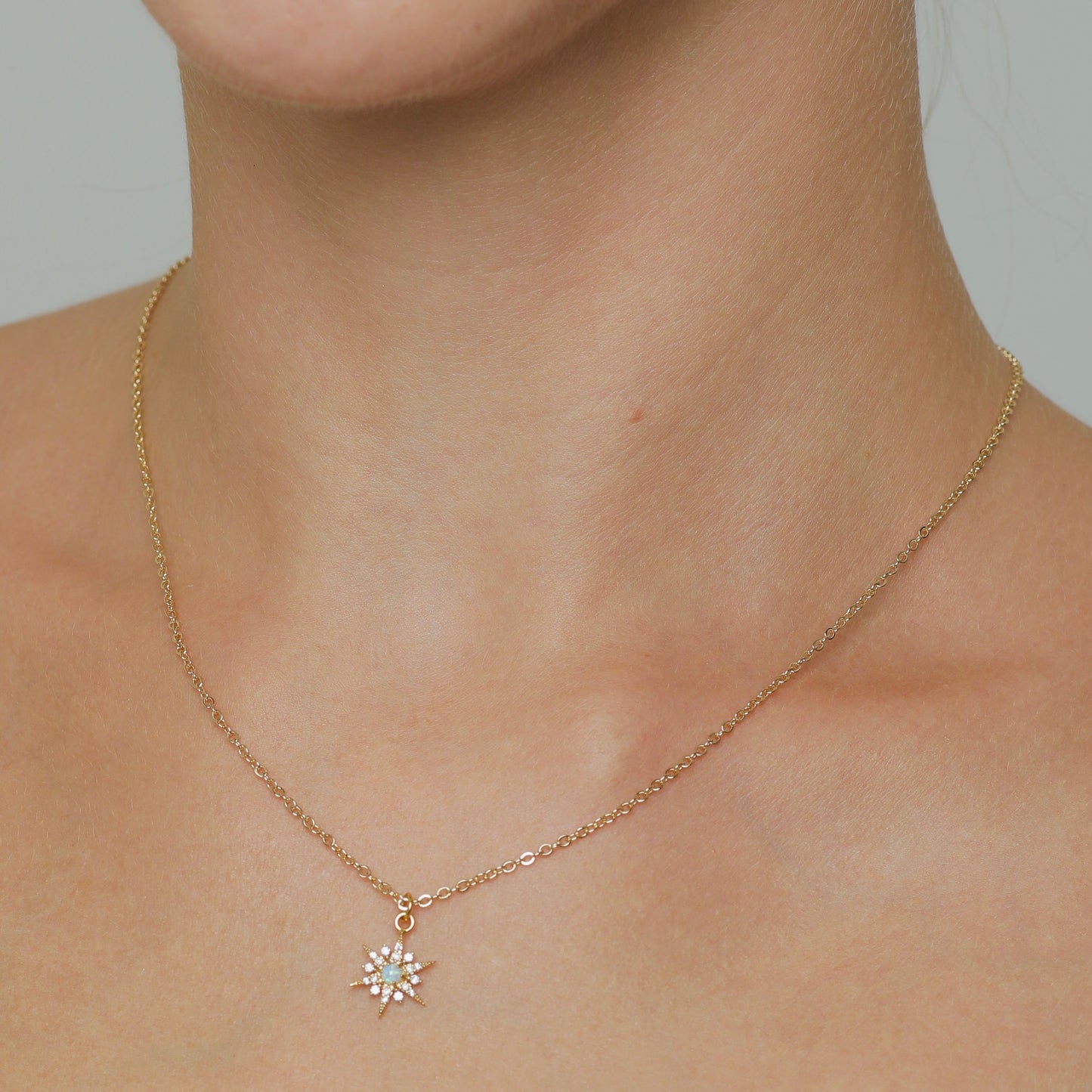 Saige | 14K Gold filled Cz Opal Star Necklace