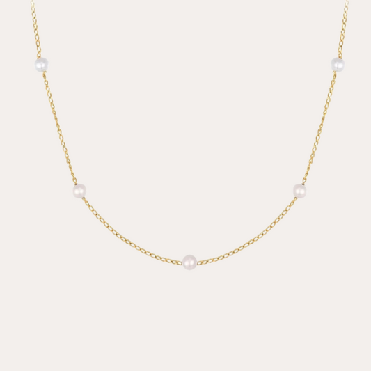 Kelsey | 14K Gold filled Pearl Station Necklace