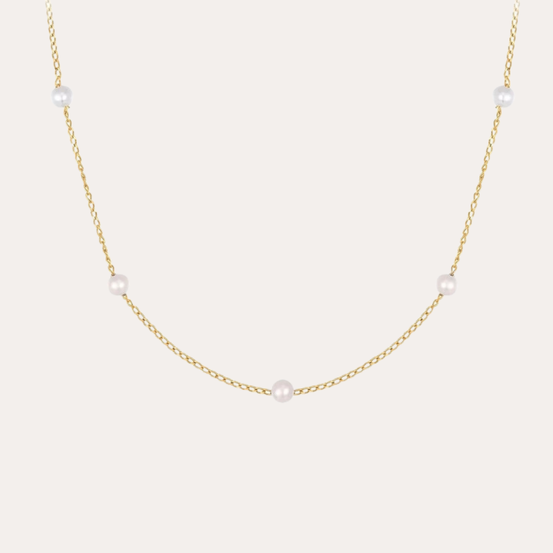 Kelsey | 14K Gold filled Pearl Station Necklace