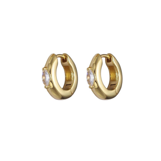 Margaret | 14K Gold filled Cz Marquis Evil Eye Hoop Earrings