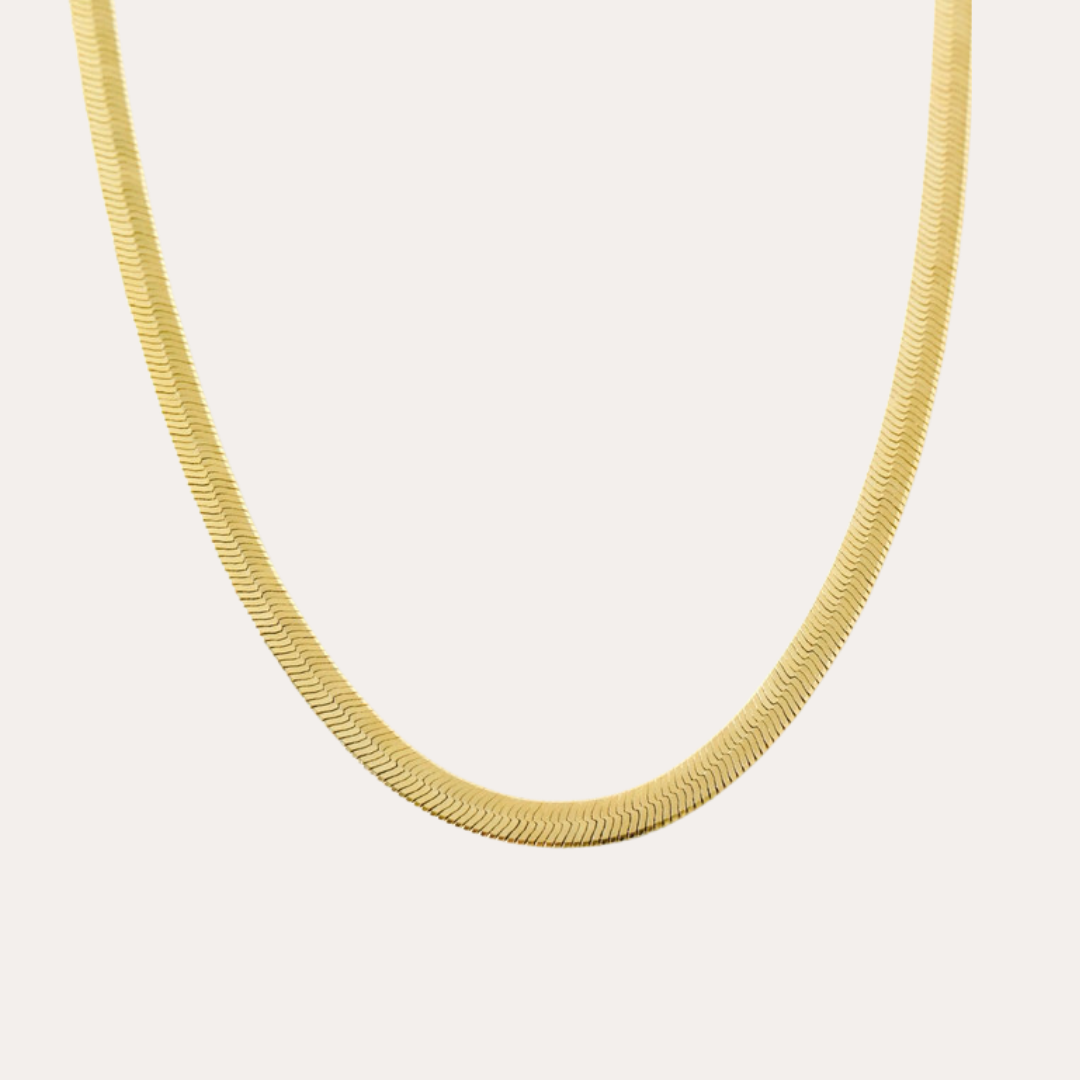 Stella 14K Gold Plated Herringbone Necklace Nodory
