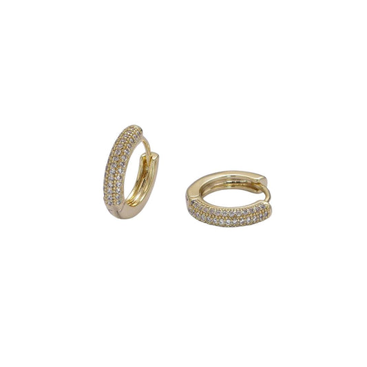 Susan | 14K Gold filled Pave Hoop Earrings