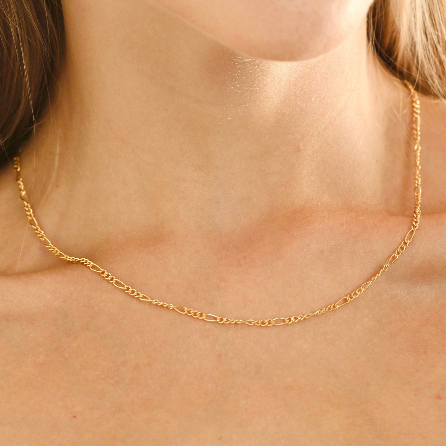 Chloe | 14K Gold filled Figaro Chain Necklace