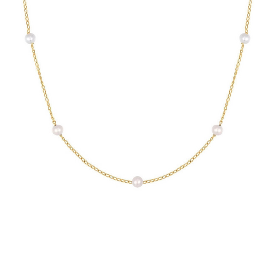 Kelsey | 14K Gold filled Pearl Station Necklace