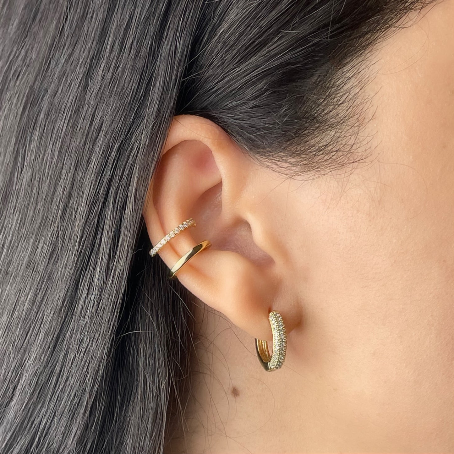 Susan | 14K Gold filled Pave Hoop Earrings