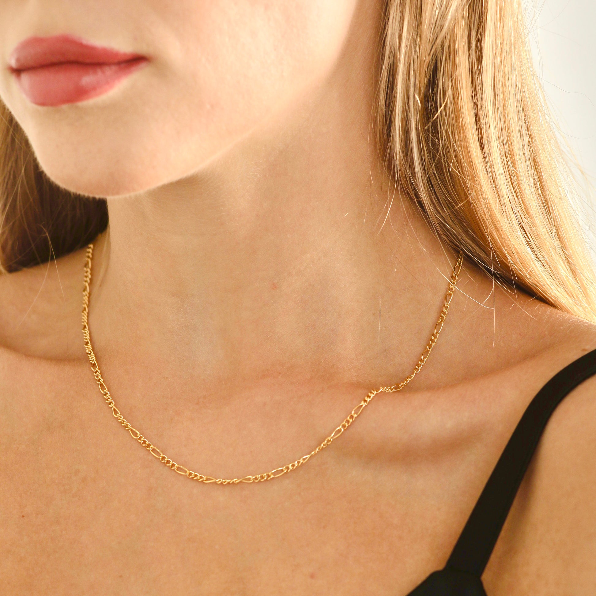 Thick Figaro Chain Necklace, Gold Chain Choker for Women – AMYO Jewelry