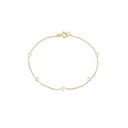 Kelsey | 14K Gold filled Pearl Station Bracelet